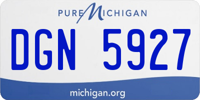 MI license plate DGN5927