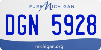 MI license plate DGN5928