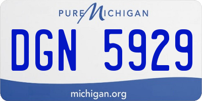 MI license plate DGN5929