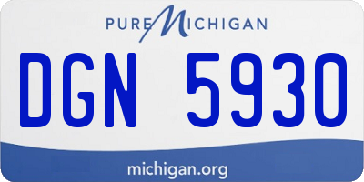 MI license plate DGN5930