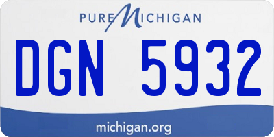 MI license plate DGN5932