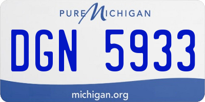 MI license plate DGN5933