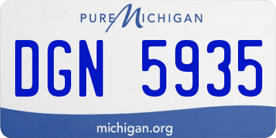MI license plate DGN5935