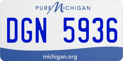 MI license plate DGN5936