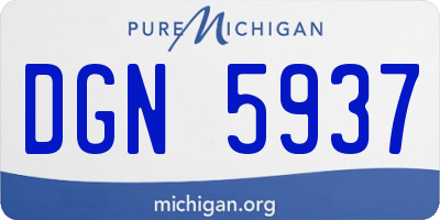 MI license plate DGN5937