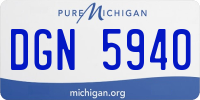 MI license plate DGN5940
