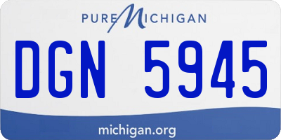 MI license plate DGN5945