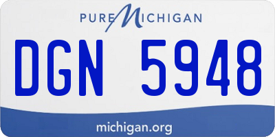 MI license plate DGN5948