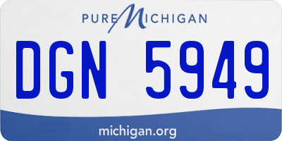 MI license plate DGN5949