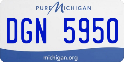 MI license plate DGN5950