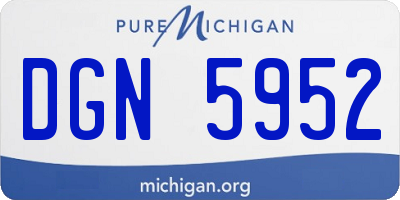 MI license plate DGN5952