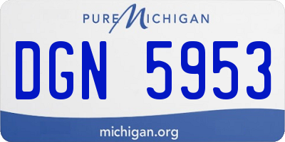 MI license plate DGN5953