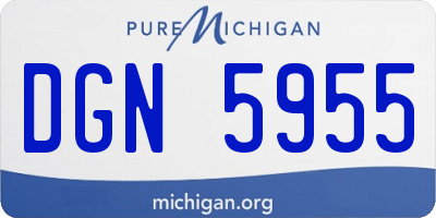 MI license plate DGN5955