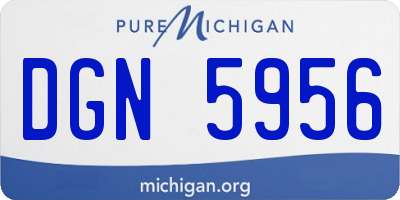 MI license plate DGN5956
