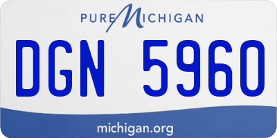 MI license plate DGN5960