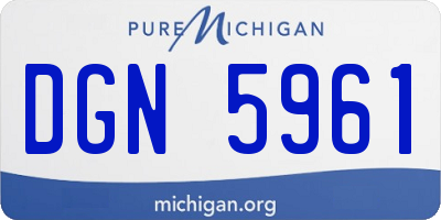 MI license plate DGN5961