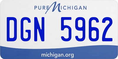 MI license plate DGN5962