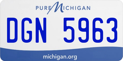 MI license plate DGN5963