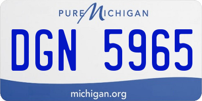 MI license plate DGN5965