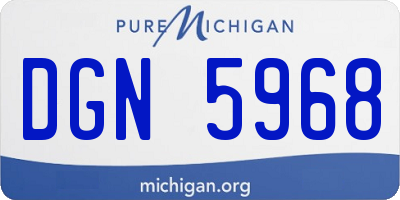 MI license plate DGN5968