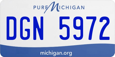 MI license plate DGN5972