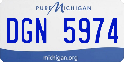 MI license plate DGN5974
