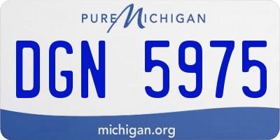 MI license plate DGN5975
