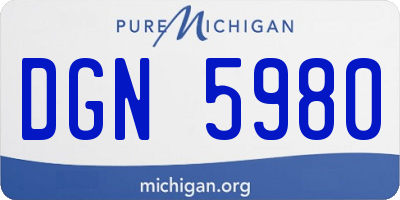 MI license plate DGN5980