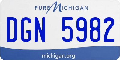 MI license plate DGN5982