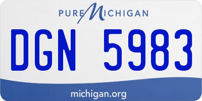 MI license plate DGN5983