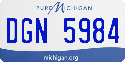 MI license plate DGN5984