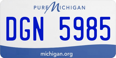 MI license plate DGN5985