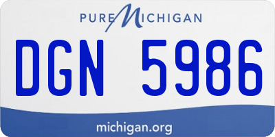 MI license plate DGN5986