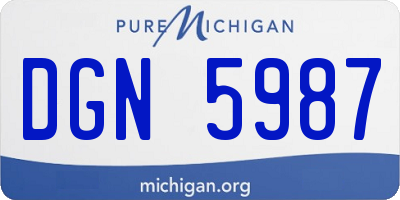 MI license plate DGN5987