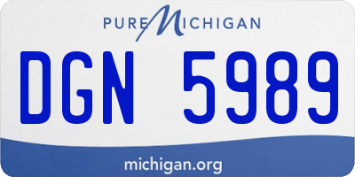 MI license plate DGN5989