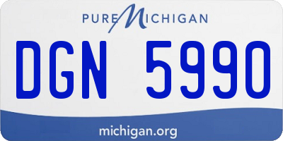 MI license plate DGN5990