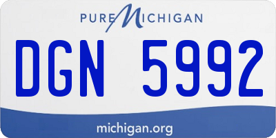 MI license plate DGN5992