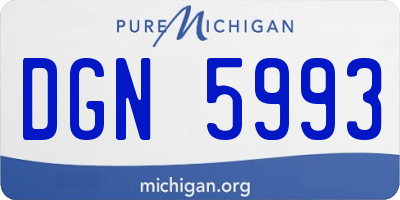 MI license plate DGN5993