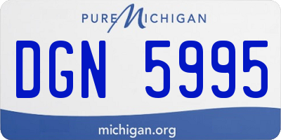 MI license plate DGN5995