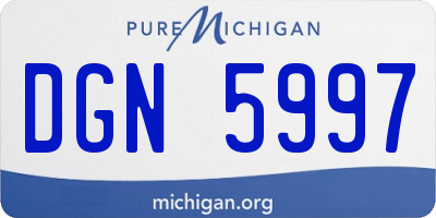 MI license plate DGN5997
