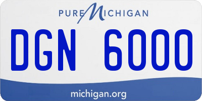 MI license plate DGN6000