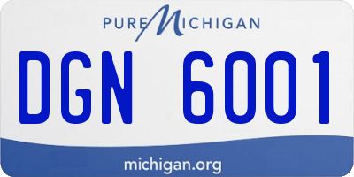 MI license plate DGN6001