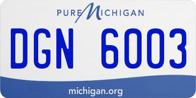 MI license plate DGN6003