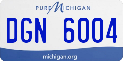 MI license plate DGN6004