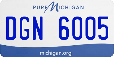 MI license plate DGN6005