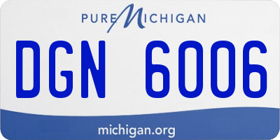MI license plate DGN6006