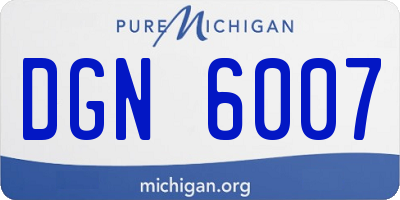 MI license plate DGN6007