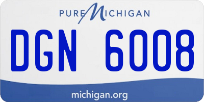 MI license plate DGN6008
