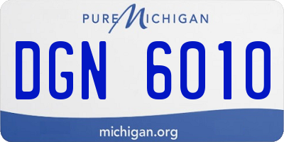 MI license plate DGN6010