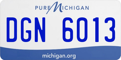 MI license plate DGN6013